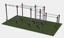 Два турника, брусья, рукоход змеевик, шведская стенка