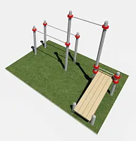 Скамья, турник и брусья для воркаута